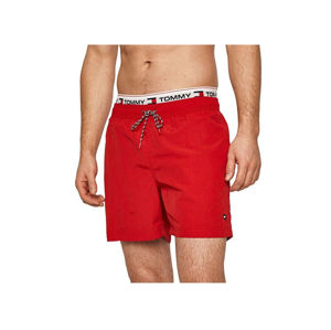 Tommy Jeans pánské červené plavky MEDIUM DRAWSTRING - L (XLG)